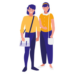 young couple avatars characters