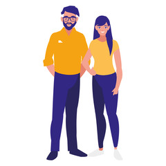 young couple avatars characters