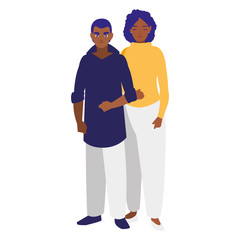 young couple black avatars characters