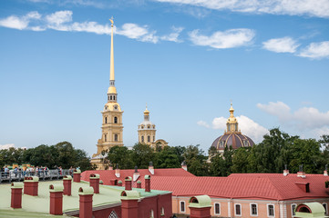 View of Saints Peter and Paul Cathedral from the Roofs of Peter and Paul Fortress