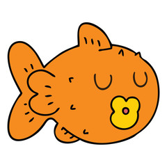 quirky hand drawn cartoon fish