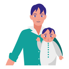 father with baby son characters