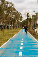 doing sports on the road to cycling