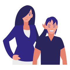 young couple avatars characters