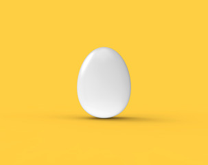 White Easter Egg on Yellow Background