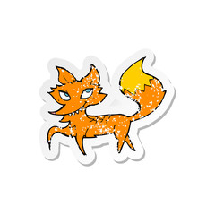 retro distressed sticker of a cartoon fox
