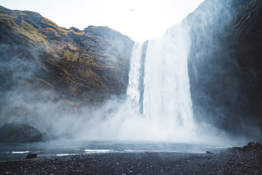 Amazing Skogafoss waterfall located in Iceland © kbarzycki