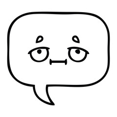 line drawing cartoon speech bubble