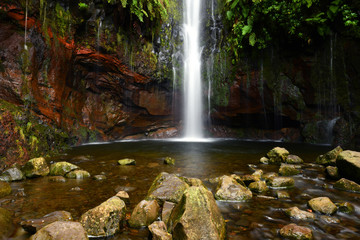 Landscape of madeira island - 25 fontes waterfall