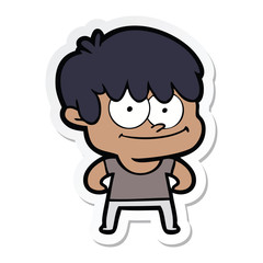 sticker of a happy cartoon man