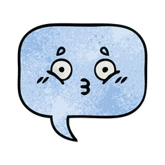 retro grunge texture cartoon speech bubble