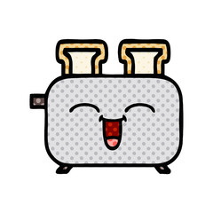 comic book style cartoon of a toaster