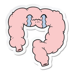 sticker of a cartoon colon