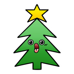 gradient shaded cartoon christmas tree