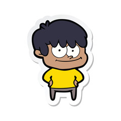 sticker of a happy cartoon man