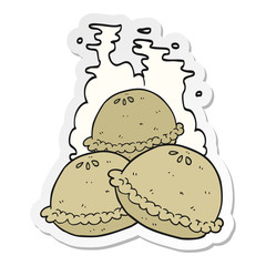 sticker of a cartoon hot pies