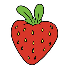 cartoon doodle of a fresh strawberry
