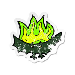 retro distressed sticker of a cartoon spooky vampire bat