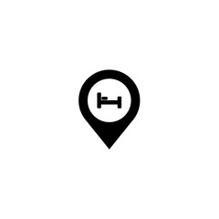 Map pin for hotel location. Vector illustration