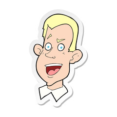 sticker of a cartoon male face
