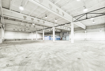 Interior of empty warehouse