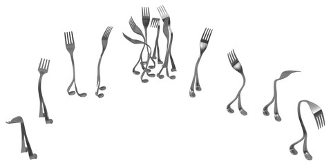 Fork Metal Legs Uncertain Walk
