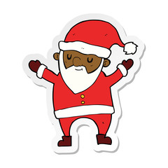 sticker of a cartoon dancing santa