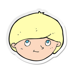 sticker of a cartoon happy man