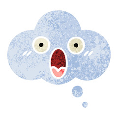 retro illustration style cartoon thought bubble