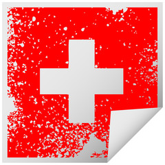 Obraz premium distressed square peeling sticker symbol addition symbol