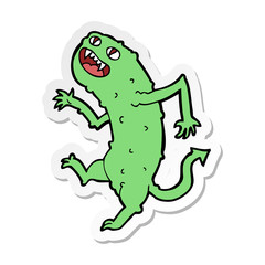 sticker of a cartoon monster