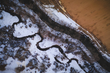 Aerial Landscape of Snow in Plainsboro New Jersey