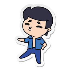 sticker cartoon kawaii 1950 cute boy