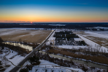 Aerial Landscape of Snow in Plainsboro New Jersey