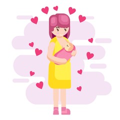 VECTOR ILLUSTRATION HAPPY MOTHER DAY