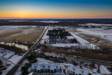Obraz premium Aerial Landscape of Snow in Plainsboro New Jersey