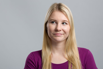 Fototapeta premium young woman is thinking