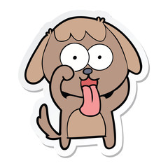 sticker of a cute cartoon dog