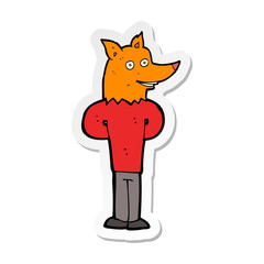 sticker of a cartoon fox man