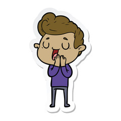 sticker of a happy cartoon man