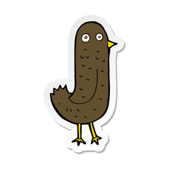 sticker of a funny cartoon bird