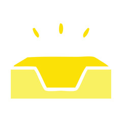 flat color retro cartoon empty tray