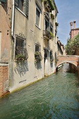 Brick bridge in Venice