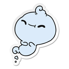Obraz premium sticker cartoon of kawaii scary ghost