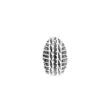 Fingerprint tire track  silhouette