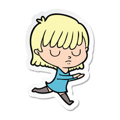 sticker of a cartoon woman