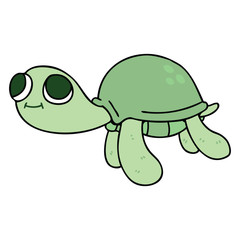 quirky hand drawn cartoon turtle