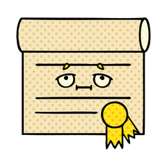 comic book style cartoon certificate