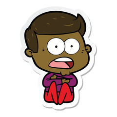 sticker of a cartoon shocked man