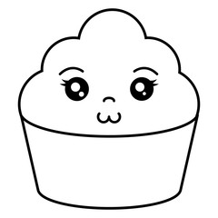 sweet cupcake kawaii character